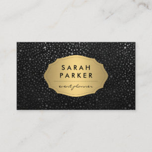 Faux Guld-etikett med Chic Metallic Dot Mönster Visitkort