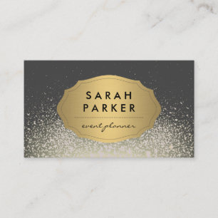 Faux Guld-etikett med Glitter Glam Gnistra Visitkort
