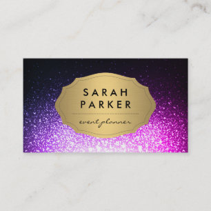 Faux Guld-etikett med Glitter Glam Gnistra Visitkort