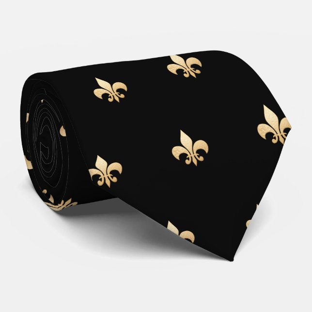 Faux Guld Fleur de lis DIY Black Guld Slips (Rullad)