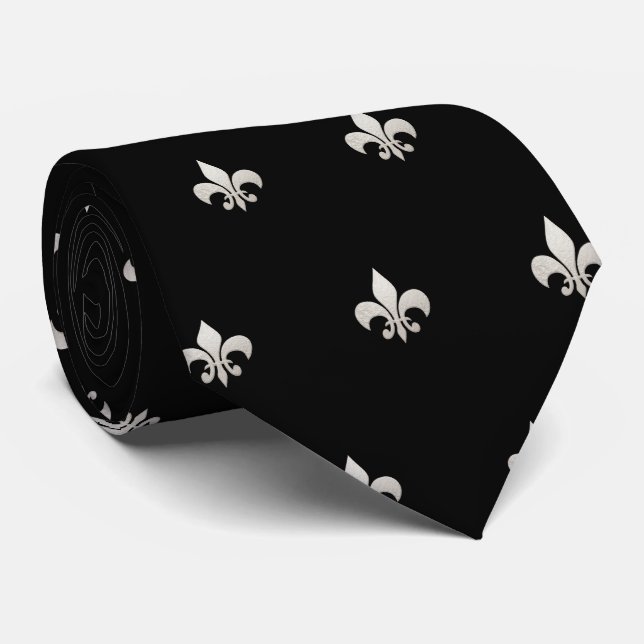 Faux Guld Fleur de lis DIY Black Silver Slips (Rullad)