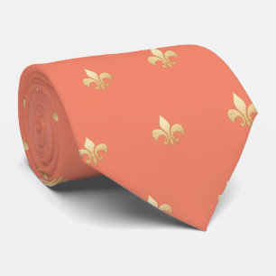 Faux Guld Fleur de lis DIY Coral Orange Slips