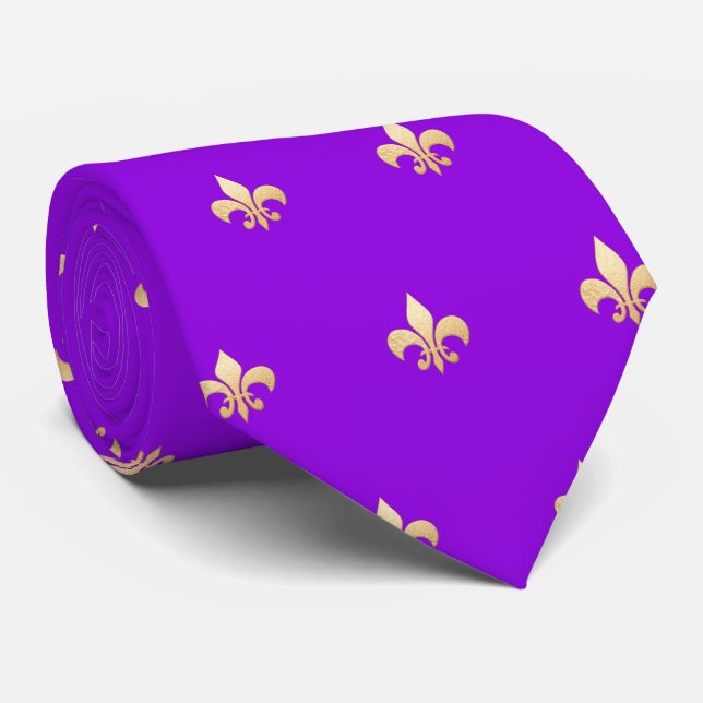 Faux Guld Fleur de lis DIY Neon Lila Slips (Rullad)