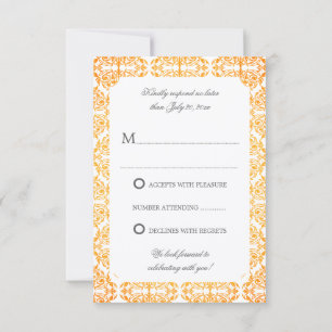 Faux Guld Flourish Damask OSA Inbjudningar