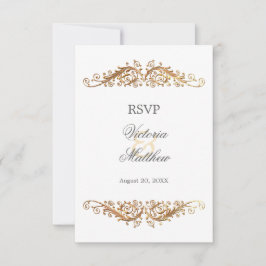 Faux Guld Flourish Damask OSA Inbjudningar