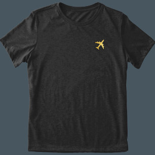 Faux Guld Flygplan Pocket-flygplan T Shirt