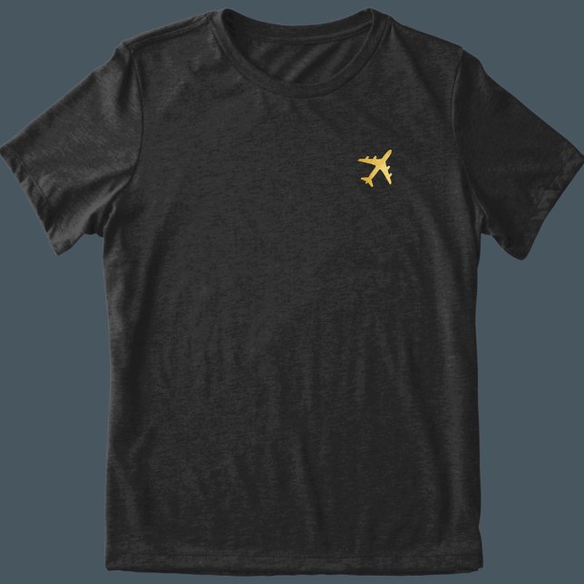 Faux Guld Flygplan Pocket-flygplan T Shirt (Skapare uppladdad)