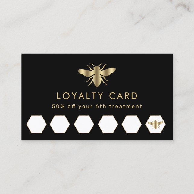 Faux guld foil be loyalty card visitkort (Framsida)