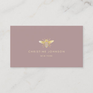 faux guld foil bee jewel visitkort
