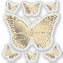 faux guld foil butterflies transparent dekal