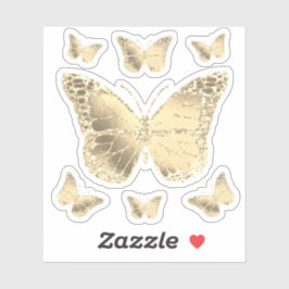 faux guld foil butterflies transparent dekal