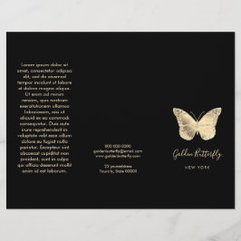 faux guld foil butterfly logotyp brochyr