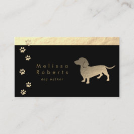 FAUX guld foil dachshund hund silhuette Visitkort