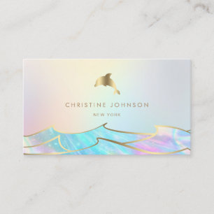 faux guld foil delphin visitkort