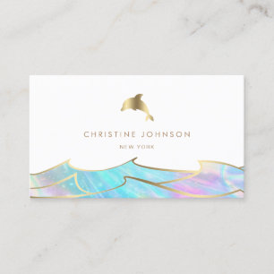 faux guld foil dolphin logotyp visitkort