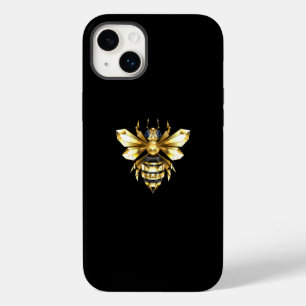 Faux Guld Foil Logotyp Bee Polygonon on Black