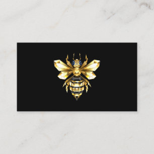 Faux Guld Foil Logotyp Bee Polygonon on Black