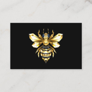 Faux Guld Foil Logotyp Bee Polygonon on Black Lojalitetskort