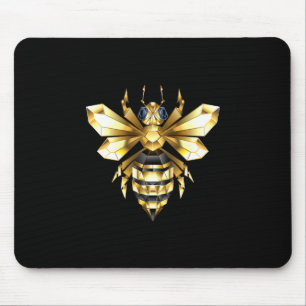 Faux Guld Foil Logotyp Bee Polygonon on Black Musmatta
