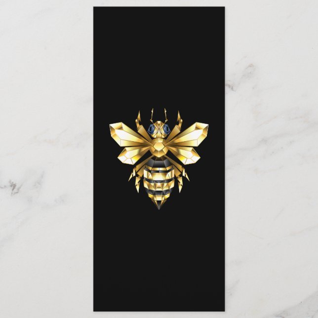 Faux Guld Foil Logotyp Bee Polygonon on Black Program (Framsida)