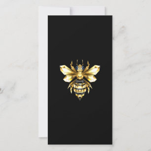 Faux Guld Foil Logotyp Bee Polygonon on Black Spara Datumet