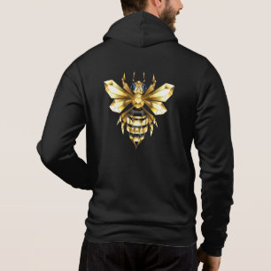Faux Guld Foil Logotyp Bee Polygonon on Black T Shirt