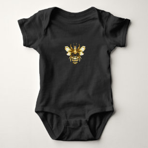 Faux Guld Foil Logotyp Bee Polygonon on Black T Shirt