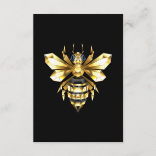 Faux Guld Foil Logotyp Bee Polygonon on Black Tilläggskort