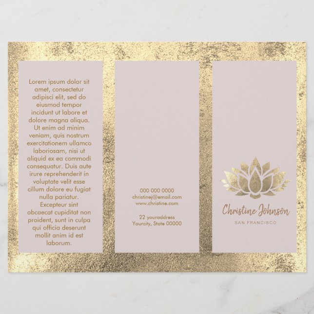 faux guld foil lotus brochure (Framsida)