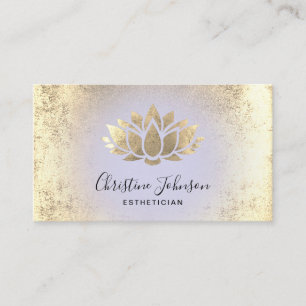 faux guld foil lotus lilac-bakgrund visitkort