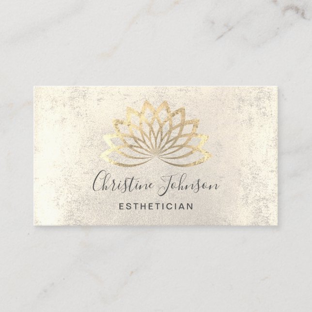 FAUX guld foil lotus logotyp Visitkort (Framsida)