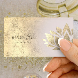 faux guld foil lotus logotyp visitkort