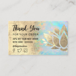 Faux guld foil lotus tack affärskort visitkort