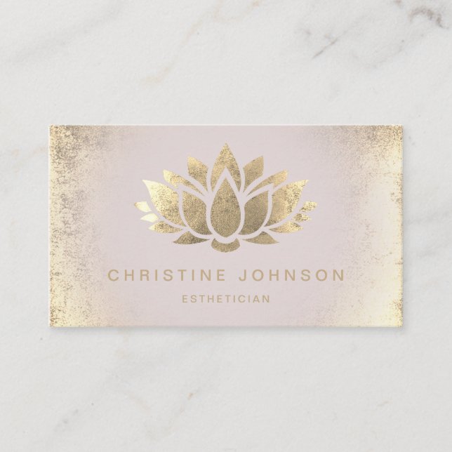 faux guld foil lotus visitkort (Framsida)