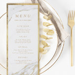 Faux guld foil marble lyxury modern bröllop-meny meny<br><div class="desc">Fantastisk marmorerad bakgrundsdesign med faux guld foil fet gräns och detaljer,  elegantens moderna,  enkla design,  snyggt och chic,  underbara bröllop-menykort för modernt bröllop,  lyxfritt bröllop och vintersemi-Gloss avslutar pappert valt. Se alla matchande delar i samlingen nedan.</div>