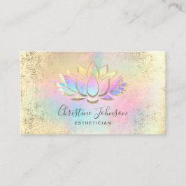 faux guld foil och pastel färg lotus visitkort