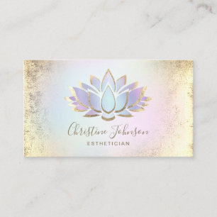 faux guld foil och pastel lotus esthetician visitkort