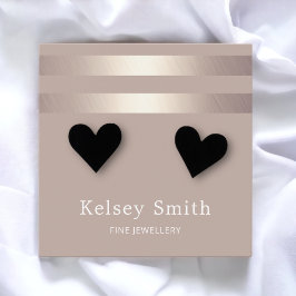 Faux Guld Foil on Bronze Earring Visning Card Fyrkantigt Visitkort