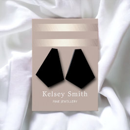 Faux Guld Foil on Bronze Earring Visning Card Visitkort