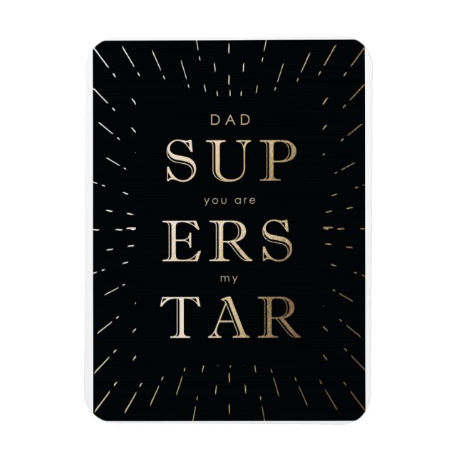 Faux guld foil pappa är superstjärnig fars dag mag magnet (Vertikal)