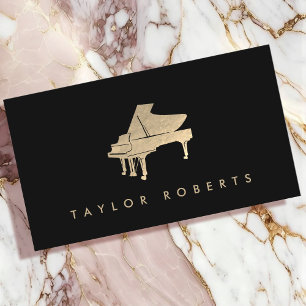 faux guld foil piano visitkort