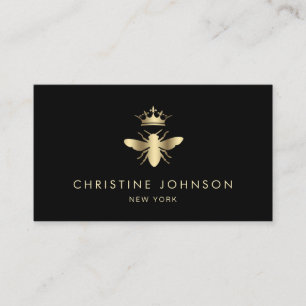 Faux guld foil Queen bee logotyp Visitkort