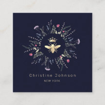 Faux guld foil Queen Bee wildblommor ram