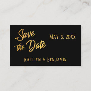 Faux Guld Foil, Save the Date-Bröllop-detaljkort Visitkort