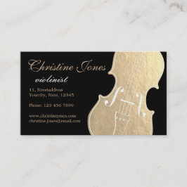 faux guld foil violin visitkort