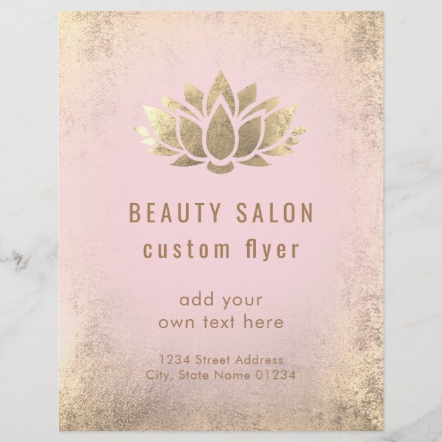 FAUX guld folie lotus logotyp Flyer (Framsidan)