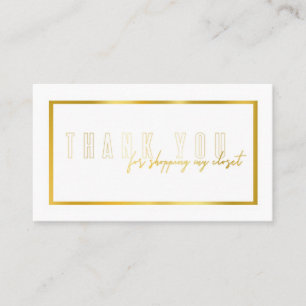 Faux guld folie poshmark tackkort visitkort