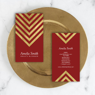 Faux Guld Geometric Beauty Bloggare Social Media Visitkort