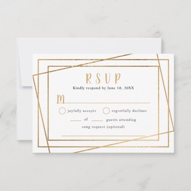 Faux Guld Geometric Ram Bröllop buffet OSA (Framsida)
