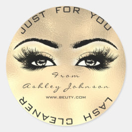 Faux Guld Glas Beauty Glitter Lash Makeup Cleaner Runt Klistermärke